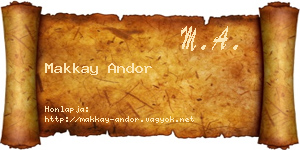 Makkay Andor névjegykártya