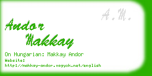 andor makkay business card